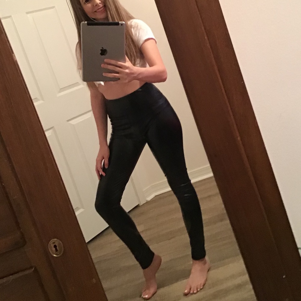 Black leather pants